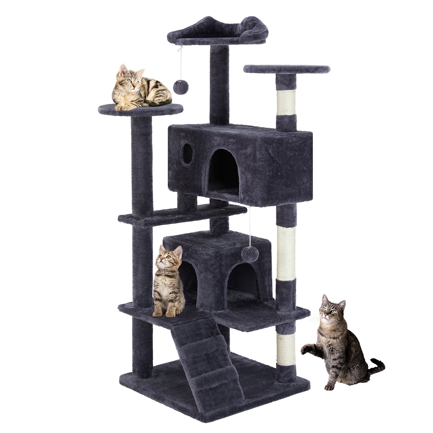 Premium 54-Inch Cat Tree with Adorable Cat-Ear Design