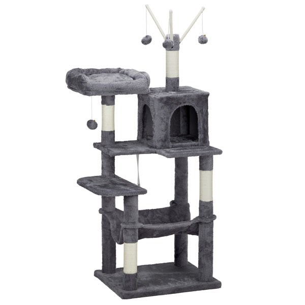 Premium 57-Inch Multi-Level Cat Tower - Ultimate Entertainment Center