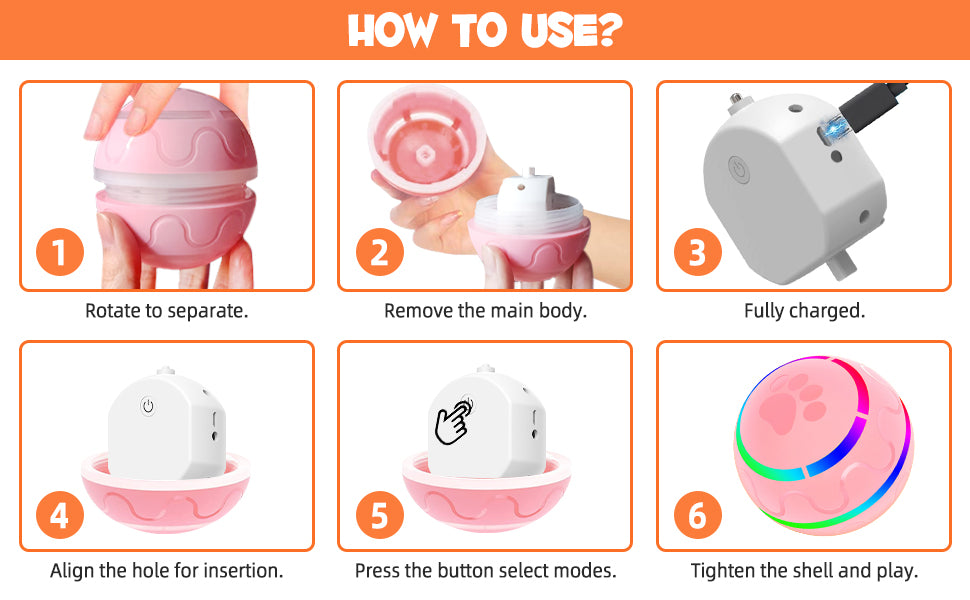 Professional Interactive Rolling Ball - Waterproof Smart Toy