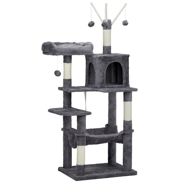 Premium 57-Inch Multi-Level Cat Tower - Ultimate Entertainment Center