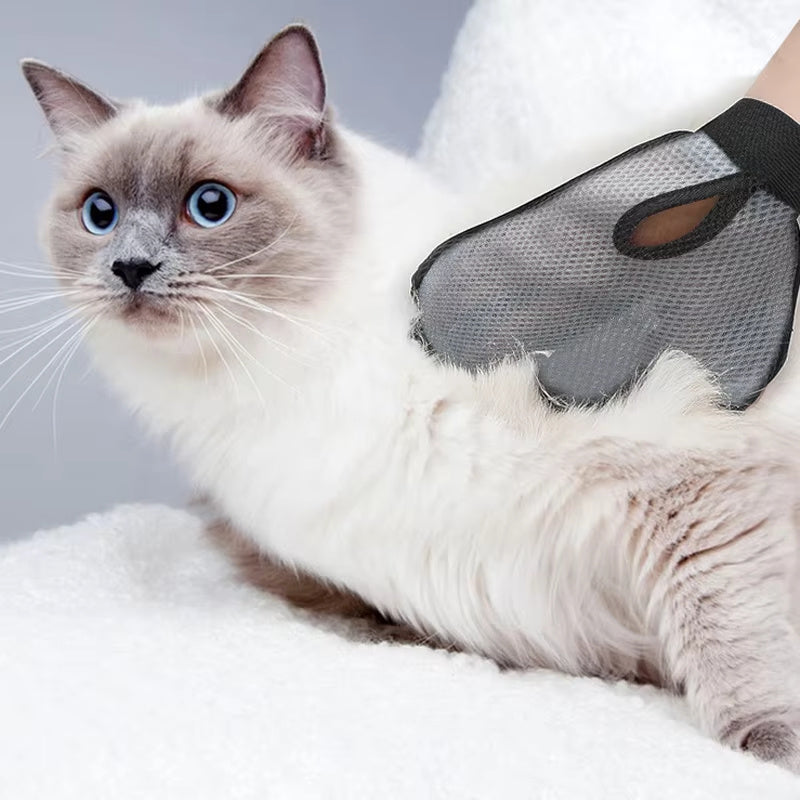 Premium Cat Grooming & Massage Gloves - Luxury Shedding Solution