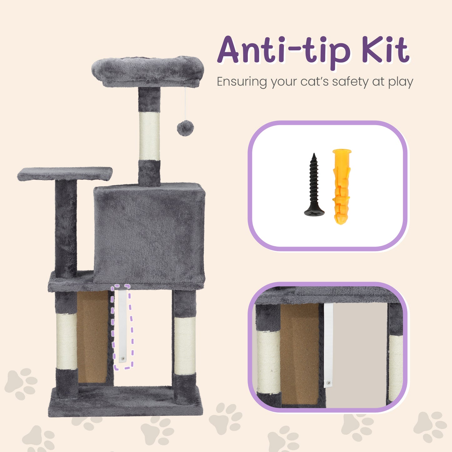 Premium 47-Inch Multi-Level Cat Tower