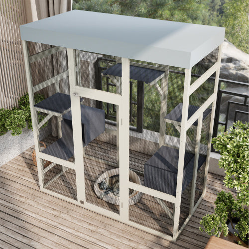 Premium Outdoor Catio - 62.6" Waterproof Cat Enclosure & Sanctuary
