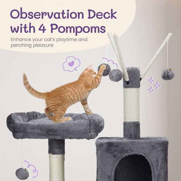 Premium 57-Inch Multi-Level Cat Tower - Ultimate Entertainment Center
