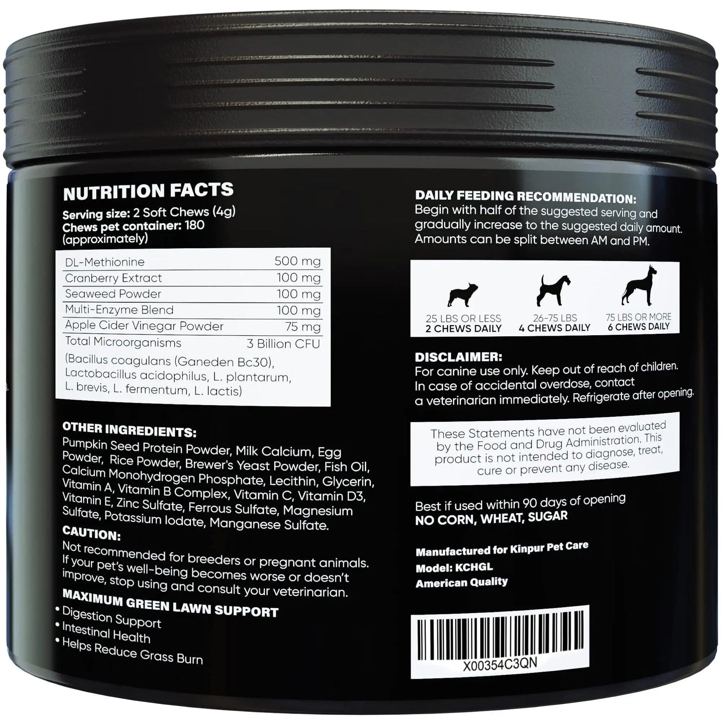 Green Lawn Protection Chews - Prevents Yellow Grass Spots