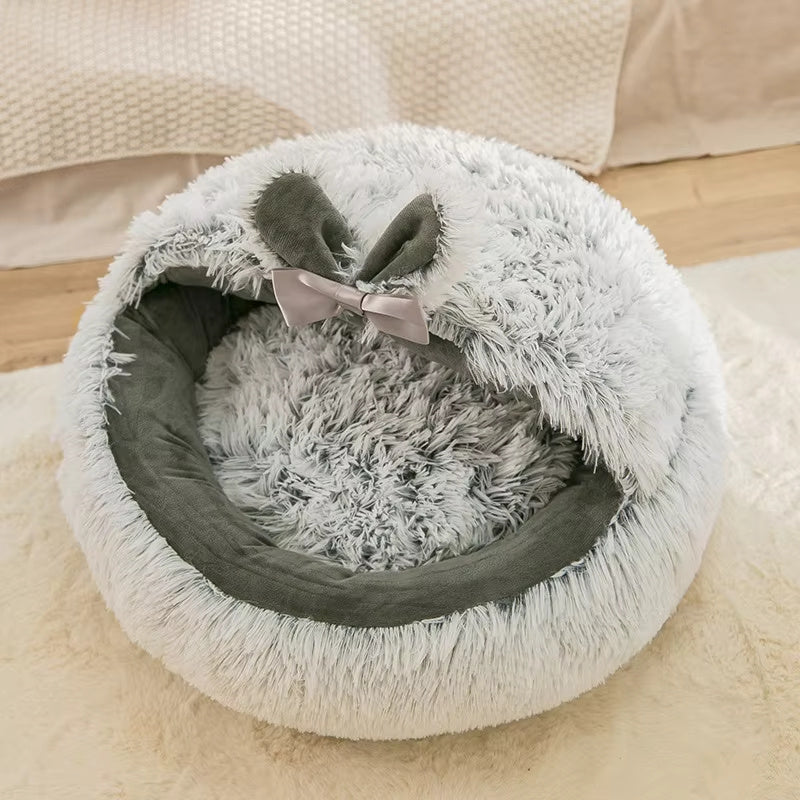 Therapeutic Plush Donut Cat Bed - Joint Support & Waterproof Comfort