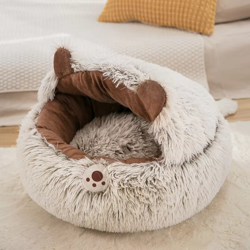 Therapeutic Plush Donut Cat Bed - Joint Support & Waterproof Comfort