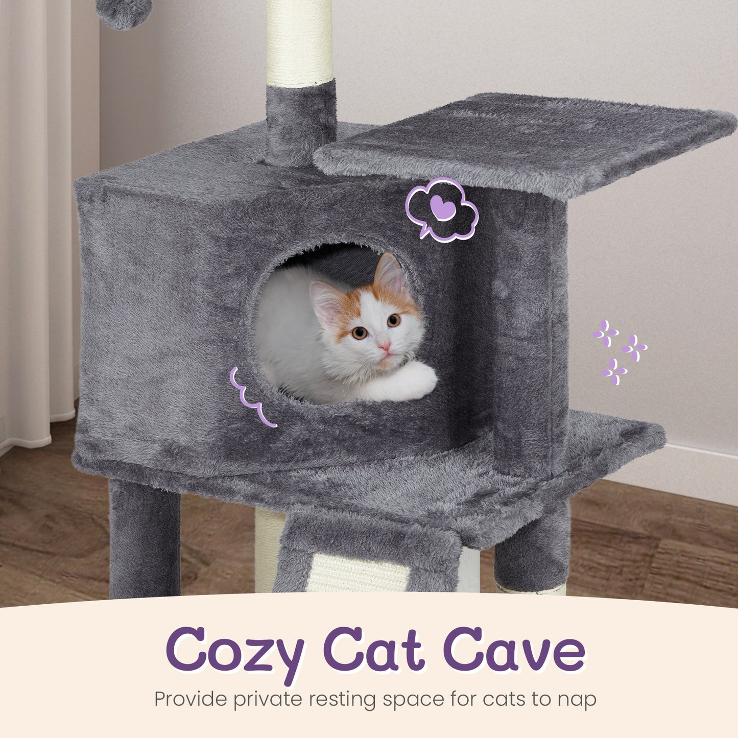 Premium 47-Inch Multi-Level Cat Tower
