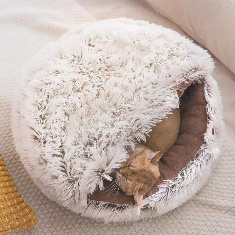 Therapeutic Plush Donut Cat Bed - Joint Support & Waterproof Comfort