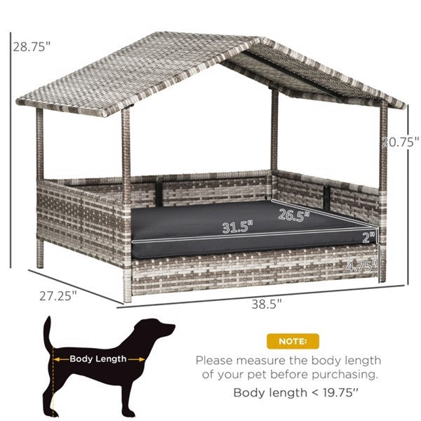 Premium Outdoor Dog Cabana - Rattan Weather-Resistant Pet Sofa