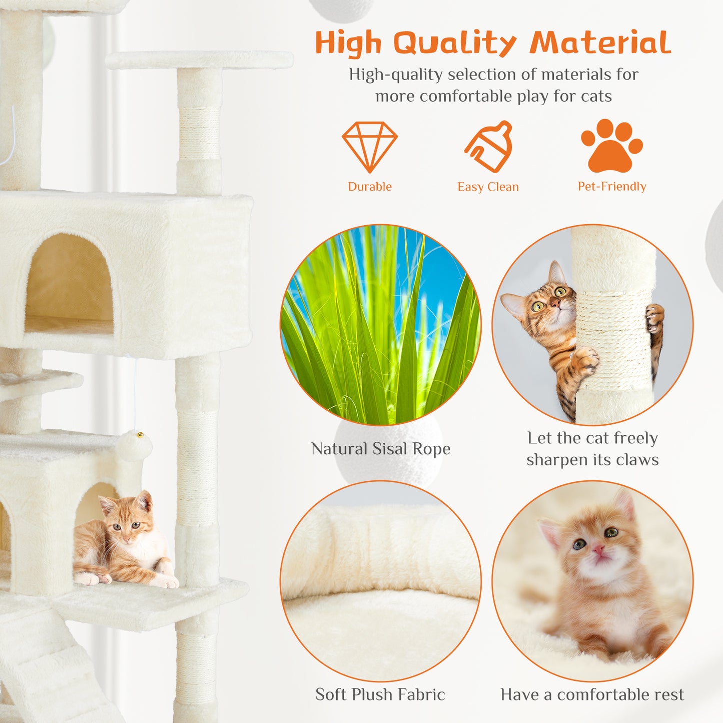 Premium 54-Inch Cat Tree with Adorable Cat-Ear Design