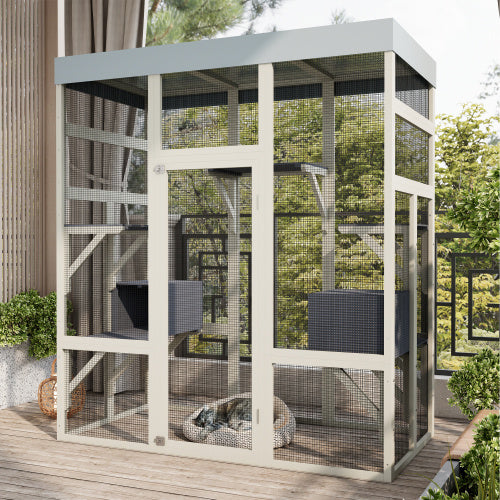Premium Outdoor Catio - 62.6" Waterproof Cat Enclosure & Sanctuary