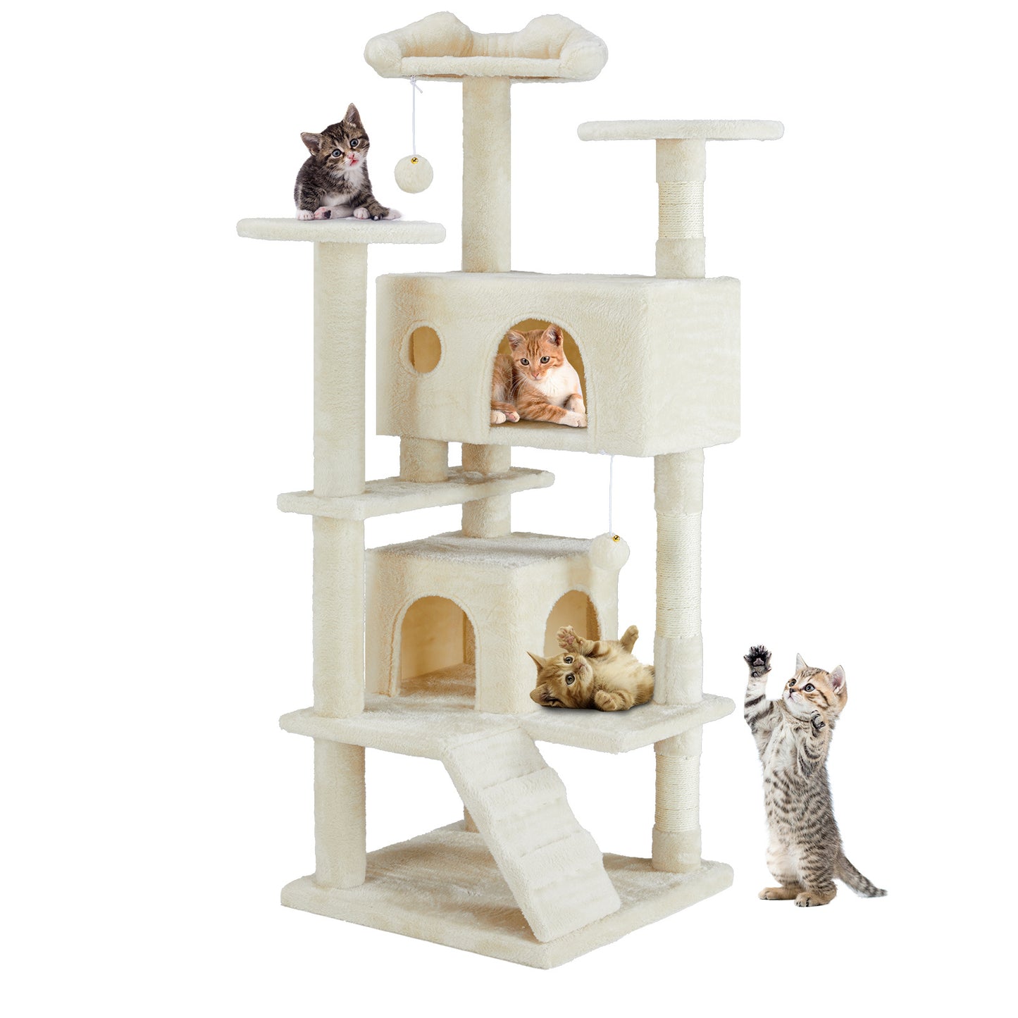 Premium 54-Inch Cat Tree with Adorable Cat-Ear Design