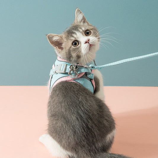 Premium Cat Adventure Harness - Escape-Proof Chest Strap System