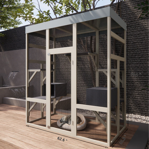Premium Outdoor Catio - 62.6" Waterproof Cat Enclosure & Sanctuary