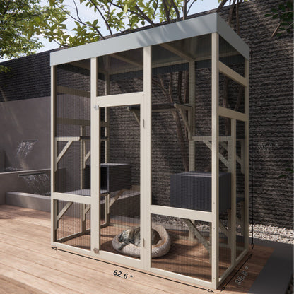 Premium Outdoor Catio - 62.6" Waterproof Cat Enclosure & Sanctuary