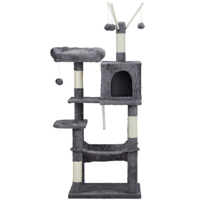 Premium 57-Inch Multi-Level Cat Tower - Ultimate Entertainment Center