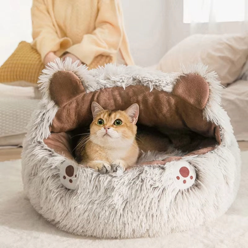 Therapeutic Plush Donut Cat Bed - Joint Support & Waterproof Comfort
