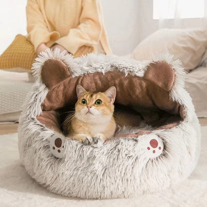 Therapeutic Plush Donut Cat Bed - Joint Support & Waterproof Comfort