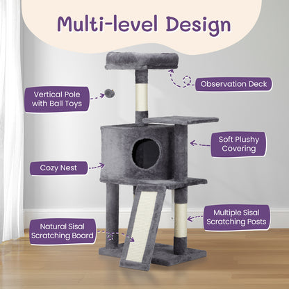 Premium 47-Inch Multi-Level Cat Tower