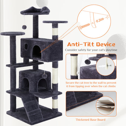 Premium 54-Inch Cat Tree with Adorable Cat-Ear Design