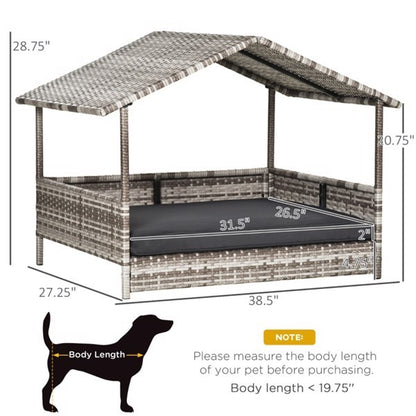 Premium Outdoor Dog Cabana - Rattan Weather-Resistant Pet Sofa