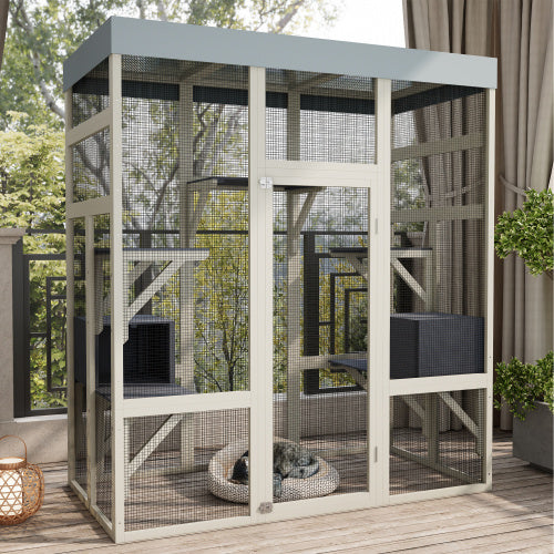 Premium Outdoor Catio - 62.6" Waterproof Cat Enclosure & Sanctuary