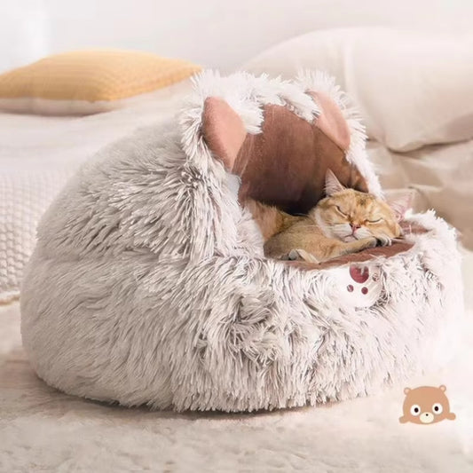 Therapeutic Plush Donut Cat Bed - Joint Support & Waterproof Comfort
