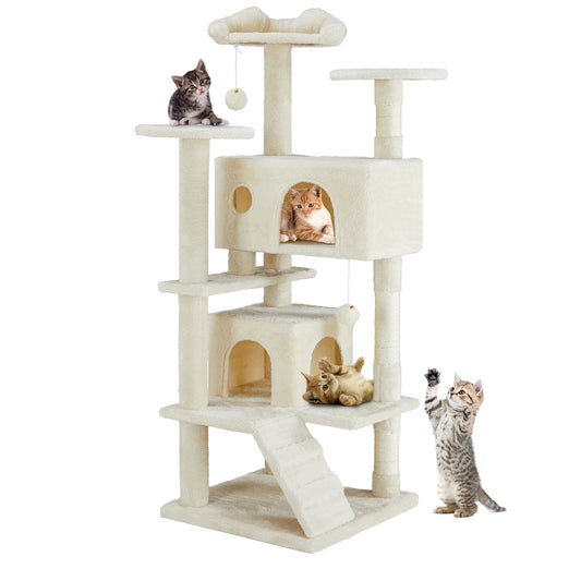 Premium 54-Inch Cat Tree with Adorable Cat-Ear Design