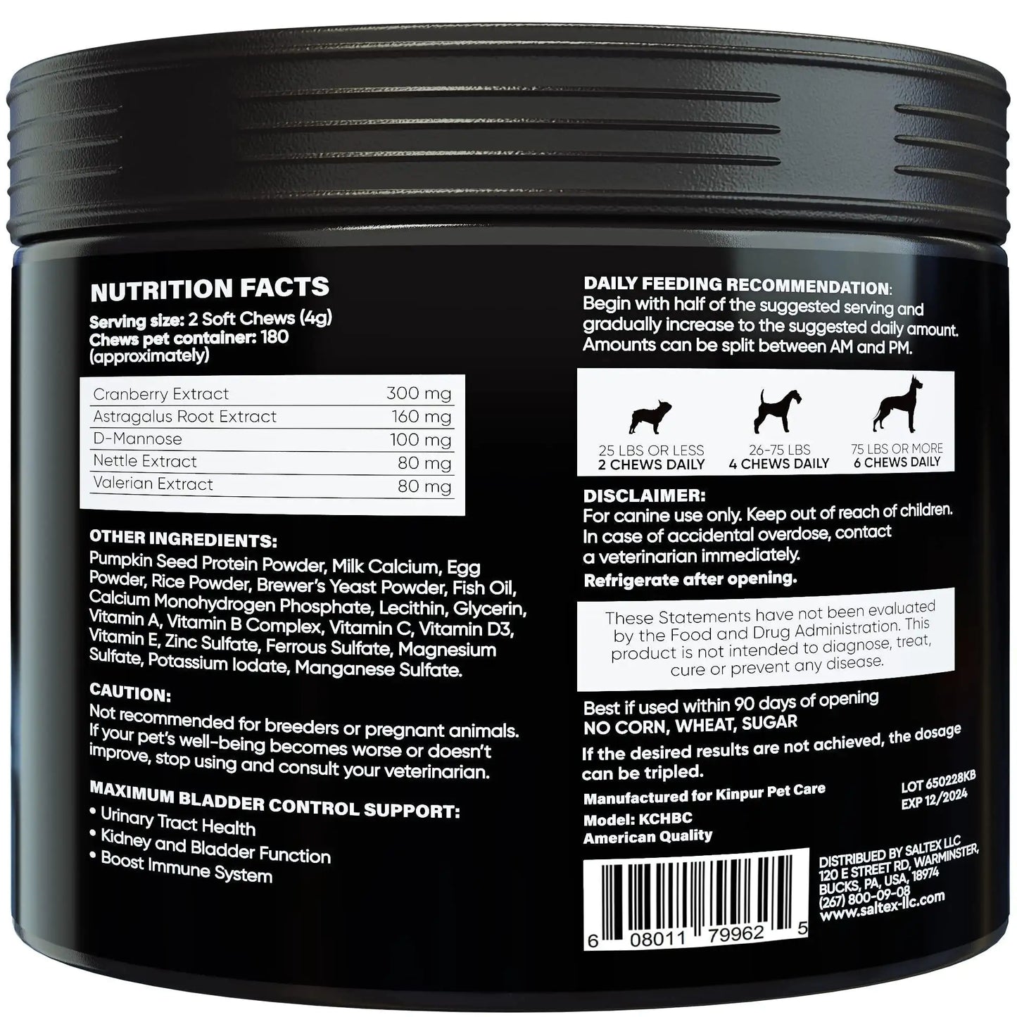 Professional Bladder Control Support Chews - Senior & Spayed Dogs