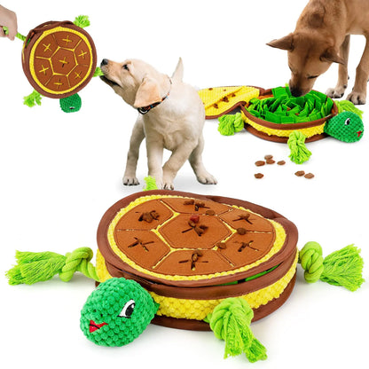 3-in-1 Interactive Turtle Enrichment Toy - Snuffle, Chew & Play